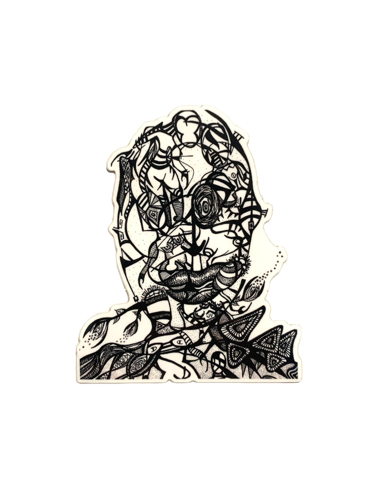 SUSANA CACHO- Sticker - B&W Abstract Face