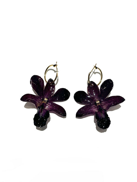 FLORE.C - Dark Purple Orchid Hoops