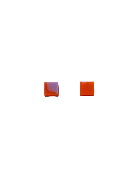 MIND BLOWING PROJECT- Small Square Studs - Orange and Lilac