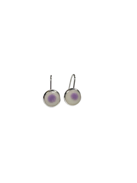 MIND BLOWING PROJECT- Small Circle Earrings - White and Lilac
