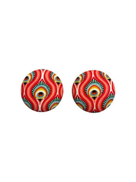 BOTÓN DE AZÚCAR - Large Studs - Peacock Feather