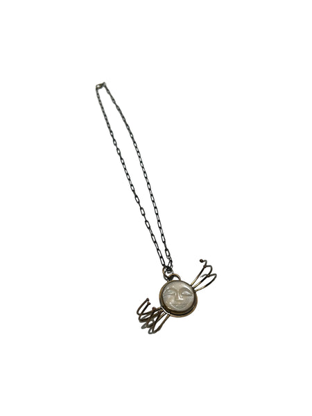 UNEVEN JEWELRY - Grey Moonstone Spider Necklace