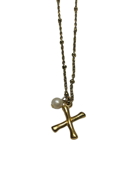 HC DESIGNS - Initial and Pearl Necklace