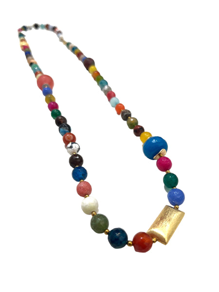 HC DESIGNS - Agate Long Necklace - Multicolored