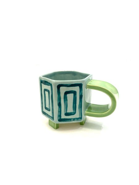 LAS MALCRIÁS- Artificio -Teal and Green - Squares Mug