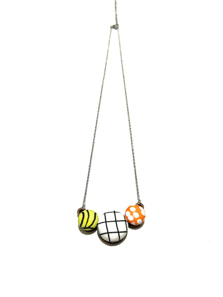 BOTÓN DE AZÚCAR- Multi Mini Necklace - Grid Orange Lime