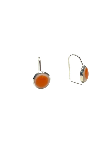 MIND BLOWING PROJECT- Small Circle Earrings - White and Orange