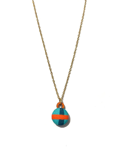 BOTÓN DE AZÚCAR - Mini Single Necklace - Teal Orange
