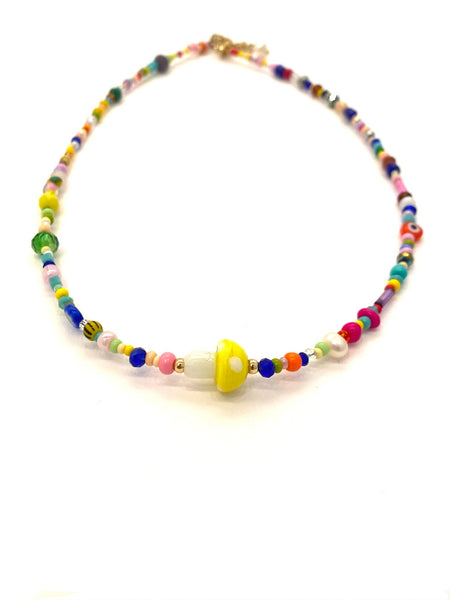 HC DESIGNS - Seed Beads Multicolor Mushroooms