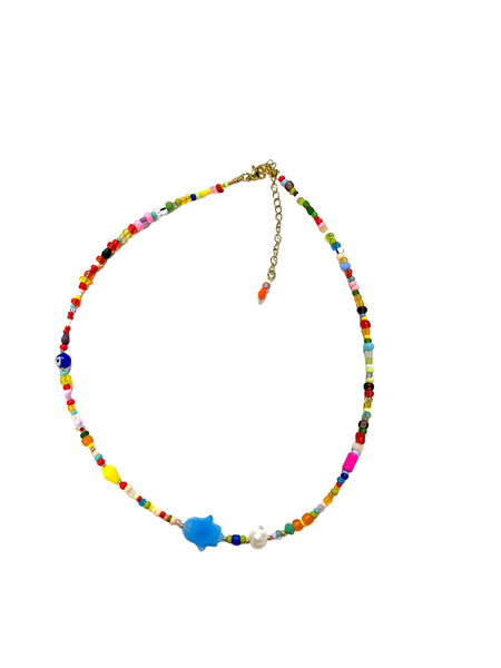 HC DESIGNS - Seed Beads Multicolor Hamsa Hand