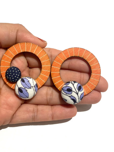 BOTÓN DE AZÚCAR - Ciclos Small Hoops- Blush- Blue Leaves