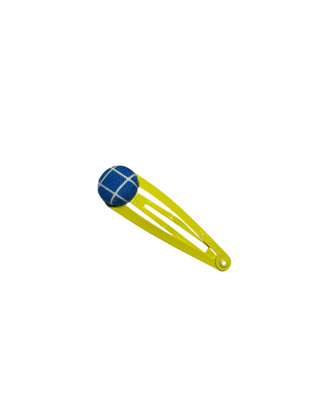 BOTÓN DE AZÚCAR- Hair Clip- Yellow - Blue Stripes