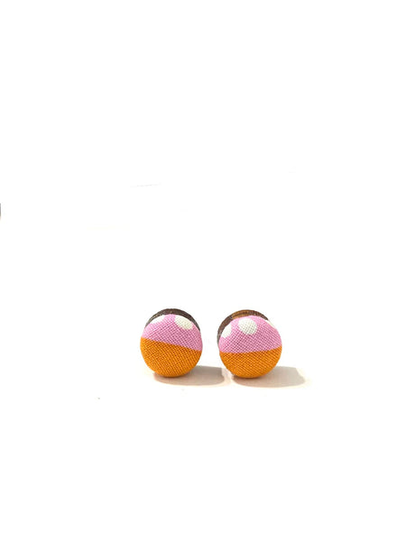 BOTÓN DE AZÚCAR- Small Studs - Pink and Orange