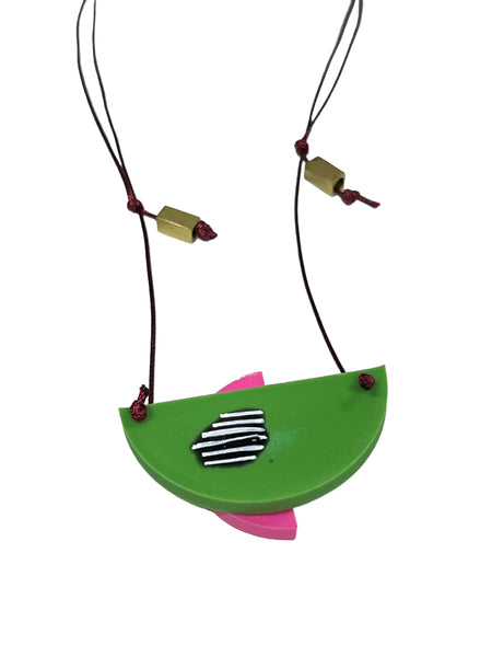 MIND BLOWING PROJECT- Geo Adjustable Necklace - Pink and Green