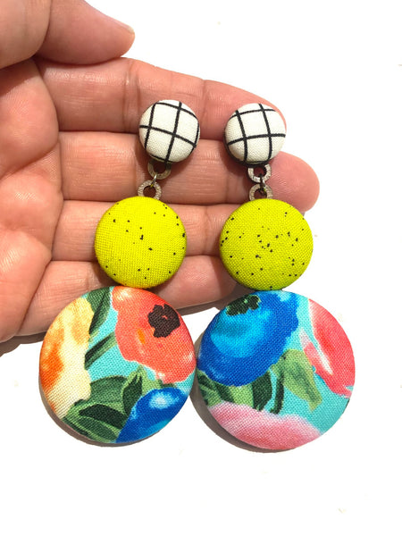 BOTÓN DE AZÚCAR- Big Earrings -Bright Tropic