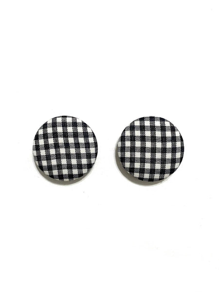 BOTÓN DE AZÚCAR- Medium Studs - B&W Gingham