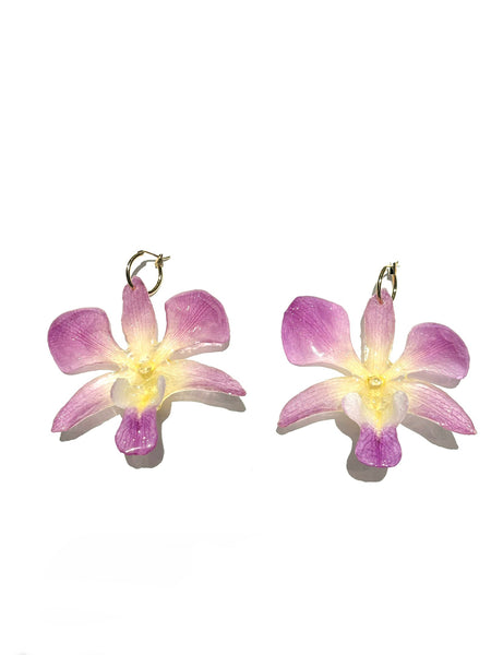 FLORE.C - Light Purple Yellow Orchid Hoops