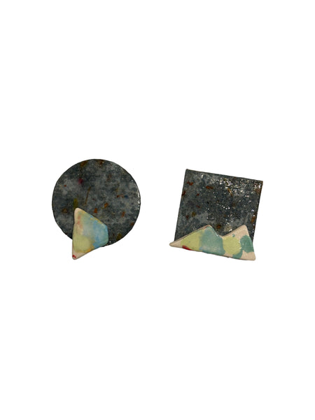CONTRASTE- Paisaje Square and Circle Earrings 3