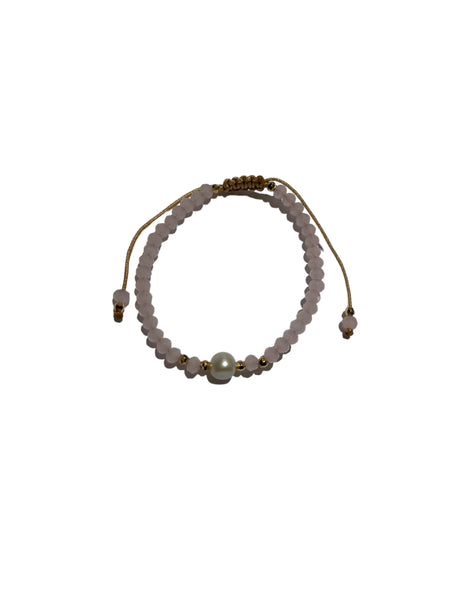 E-HC DESIGNS- Pearl with Crystals Adjustable Bracelets (More colors available)