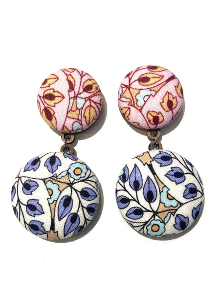 BOTÓN DE AZÚCAR - Double Earrings- Pastel Leaves