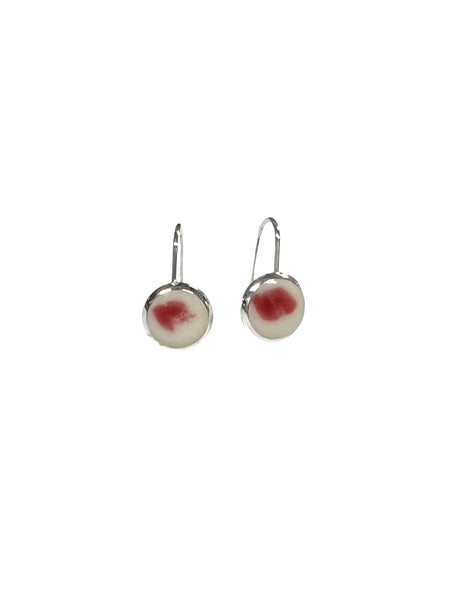 MIND BLOWING PROJECT- Small Circle Earrings - White and Red
