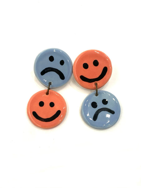 LAS MALCRIÁS - Artificio- Happy/Sad Face Dangle Earrings