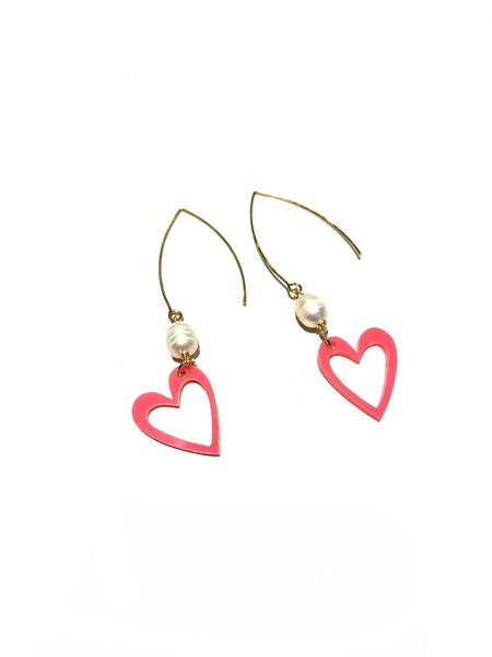 HC DESIGNS - Pearl and Heart Earrings