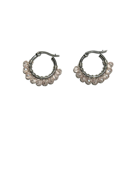 HC DESIGNS - XSmall Silver Beaded Round Hoops 1 Inch (many colors available)