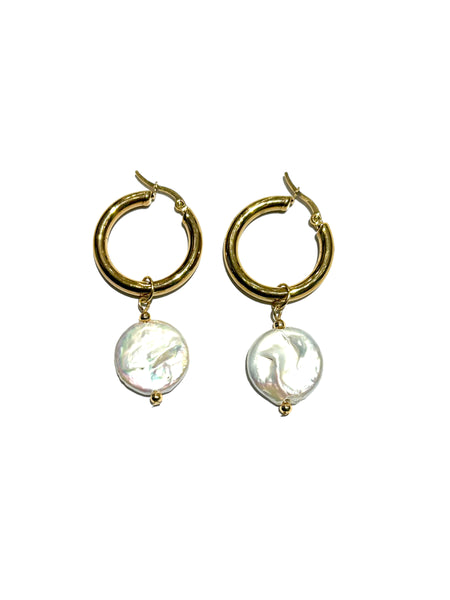 HC DESIGNS - Chunky Pearl Round Hoops