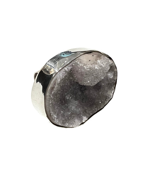 UNEVEN JEWELRY - Amethyst Druzy Adjustable Ring
