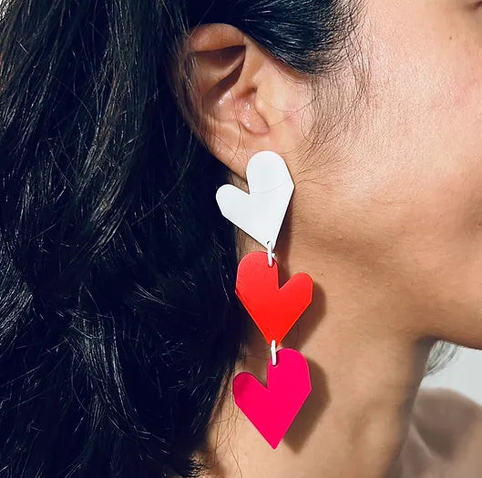 MENEO- 3 Hearts Earrings (More colors available)