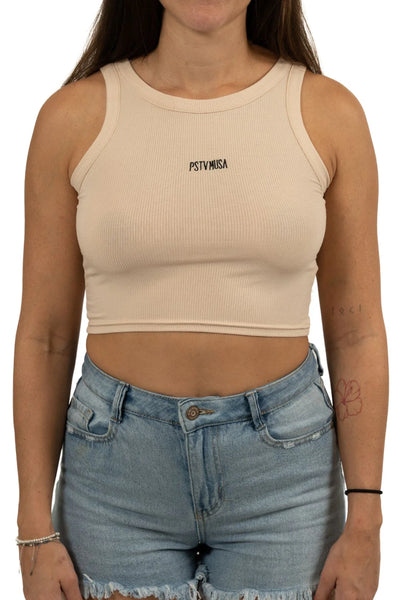 POSITIVE MUSA- PSTV MUSA CROP TOP - CREAM