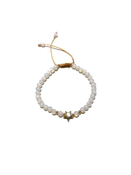 E-HC DESIGNS- Star Pendant Stone Adjustable Bracelet (different stones available)