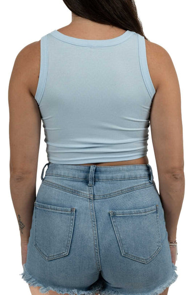 POSITIVE MUSA- PSTV MUSA CROP TOP - BLUE