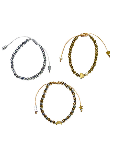 E-HC DESIGNS- Hematite Adjustable Bracelet