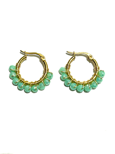 HC DESIGNS - Mini Golden Beaded 1/2 inch Hoop (more colors available)