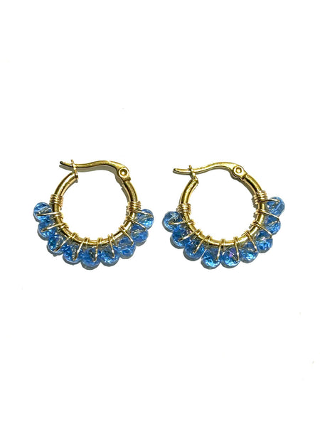 HC DESIGNS - Mini Golden Beaded 1/2 inch Hoop (more colors available)
