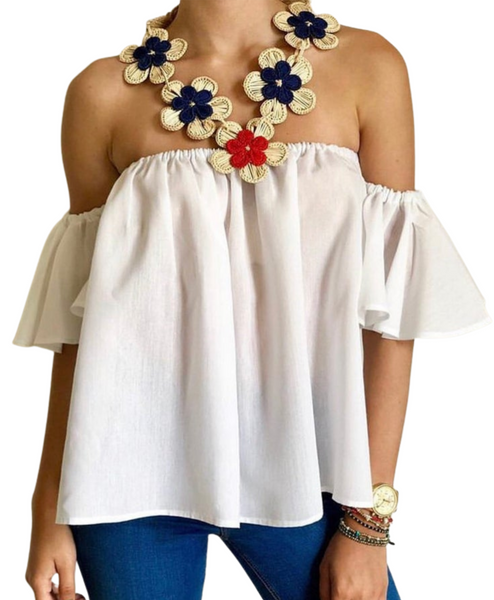 SULYVETTE DÍAZ - Isabella Top Off-the-Shoulder Blouse with Ruffled Sleeves (More colors available)