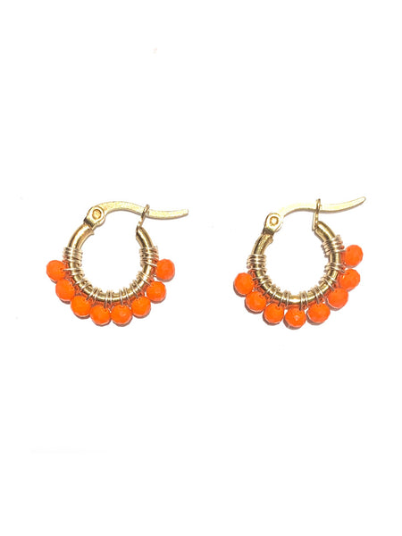HC DESIGNS - Mini Golden Beaded 1/2 inch Hoop (more colors available)