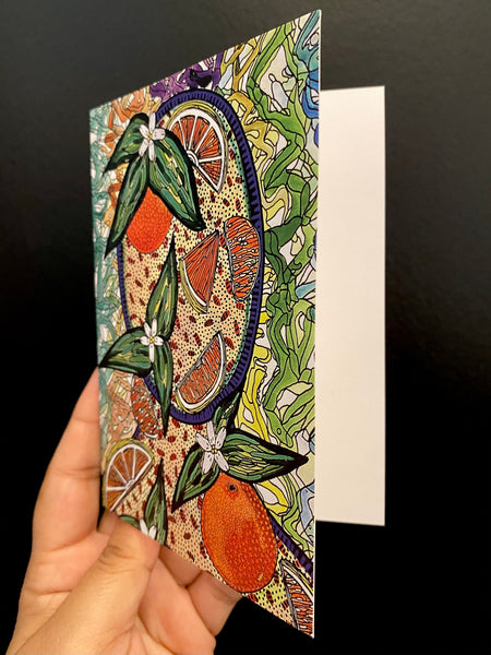 SUSANA CACHO-  4x6 Greeting Card With Envelope- Mujer Naranja