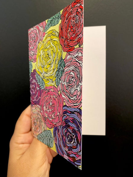 SUSANA CACHO-4" x 6" Greeting Card With Envelope- Multicolor Roses