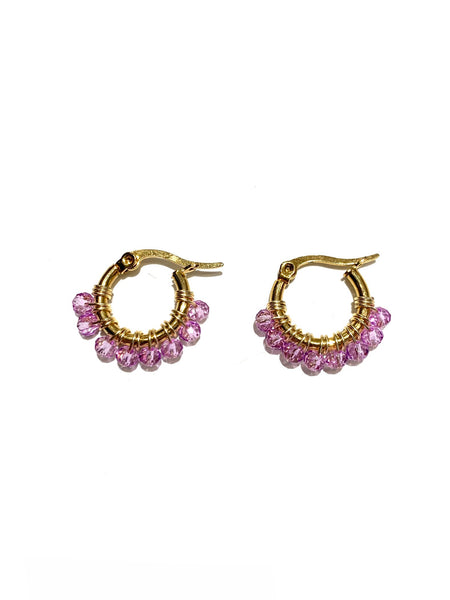 HC DESIGNS - Mini Golden Beaded 1/2 inch Hoop (more colors available)