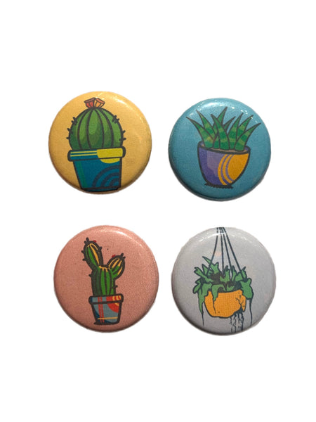 PSYCHEDELIC DOODLE- Succulents Set of 4 Pins