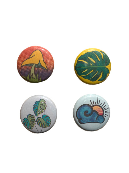 PSYCHEDELIC DOODLE- Garden Set of 4 Pins