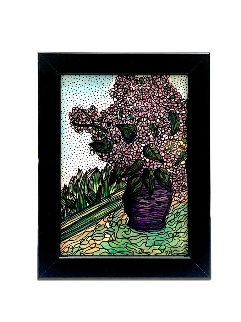 SUSANA CACHO- Vasija con Flores Enmarcado