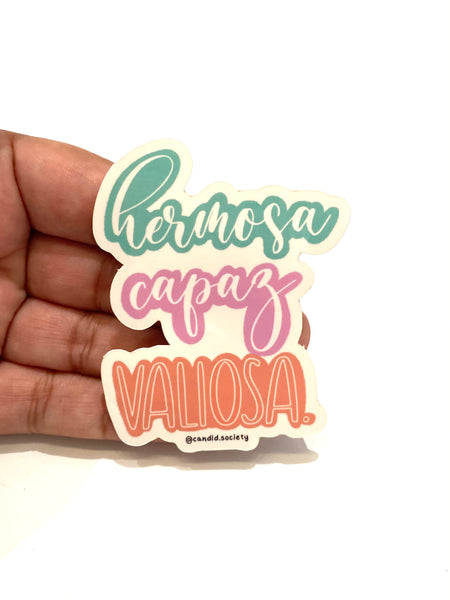 CANDID SOCIETY - Hermosa, Capaz, Valiosa Sticker
