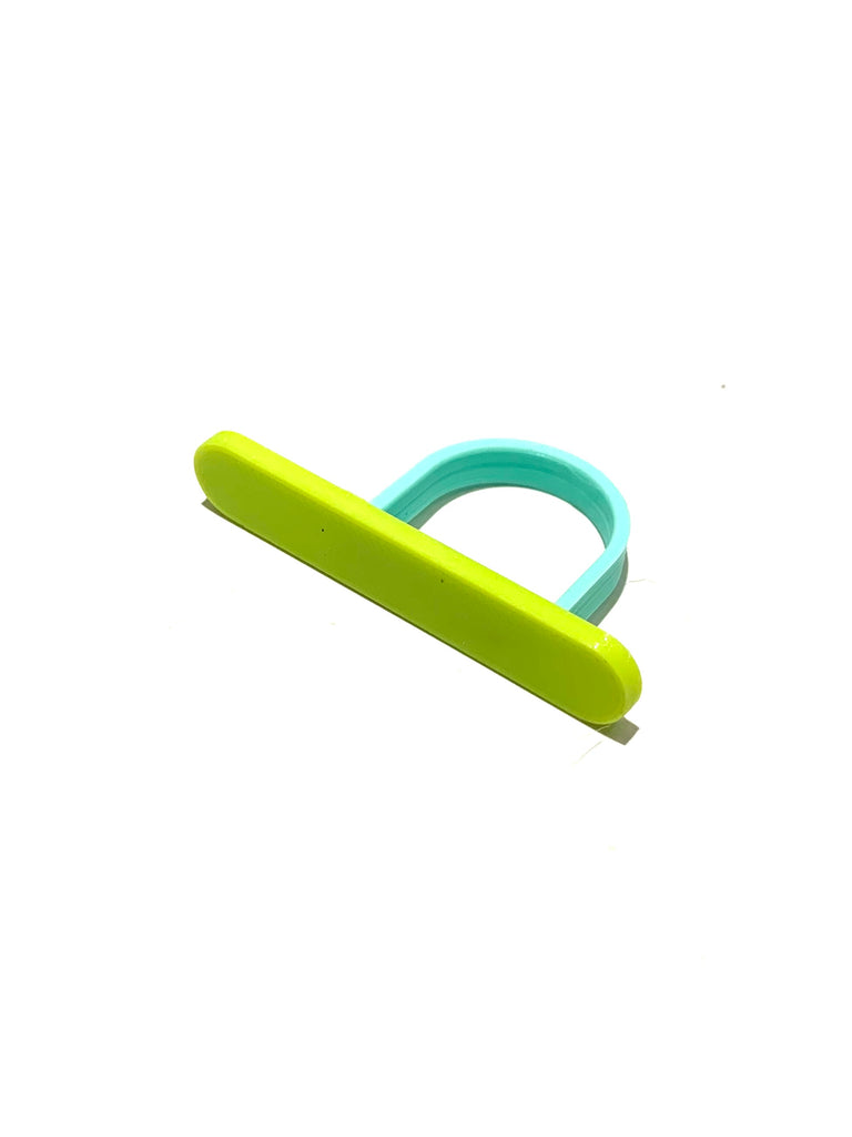 MENEO-Green-Aqua Long Horizontal Line Ring
