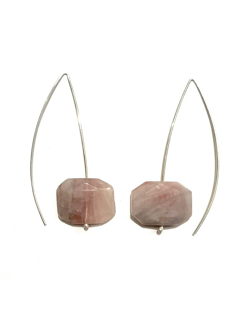 MONIQUE MICHELE- Rose Quartz Wire Earrings
