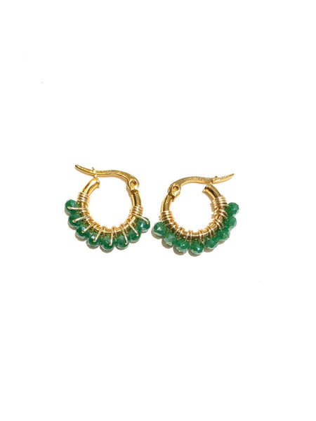 HC DESIGNS - Mini Golden Beaded 1/2 inch Hoop (more colors available)