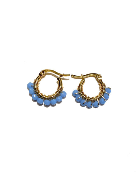 HC DESIGNS - Mini Golden Beaded 1/2 inch Hoop (more colors available)